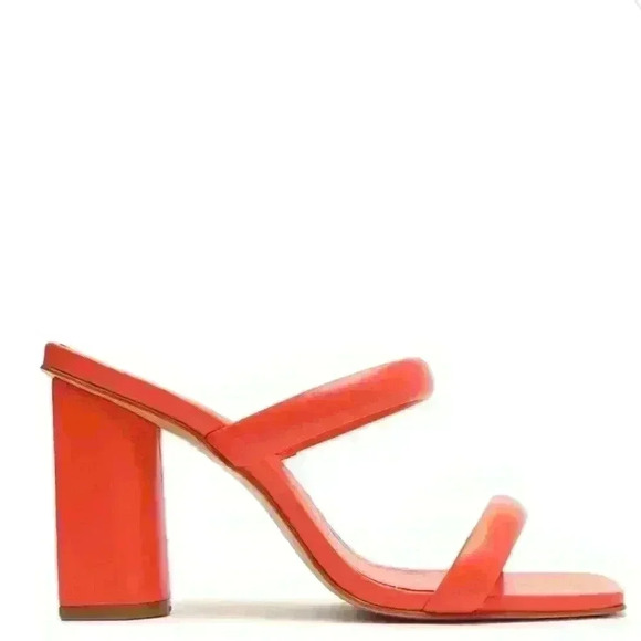 NWT SCHUTZ Ully Nappa Leather Double Straps Heeled Sandal - Picture 12 of 16